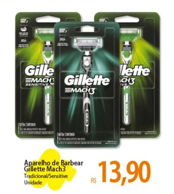 Atacadão Aparelho de Barbear Gillette Mach3 Tradicional/Sensitive Unidade oferta