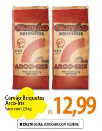 Atacadão Carvão Briquetes Arco-Iris Saco com 2,5kg oferta