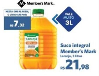 Sam's Club Suco integral Member's Mark Laranja, 3 litros oferta