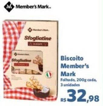 Sam's Club Biscoito Member's Mark Folhado, 200g cada, 3 unidades oferta