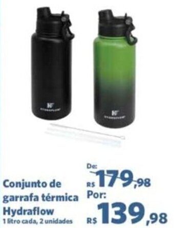 Sam's Club Conjunto de garrafa térmica Por: Hydraflow 1 litro cada, 2 unidades oferta
