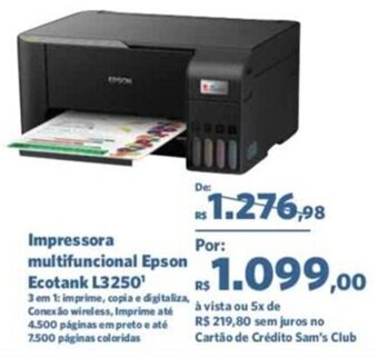 Impressora multifuncional Epson Ecotank L3250¹