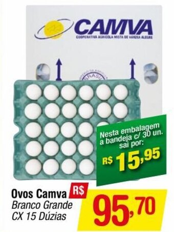 Fort Atacadista Ovos Camva Branco Grande CX 15 Dúzias oferta