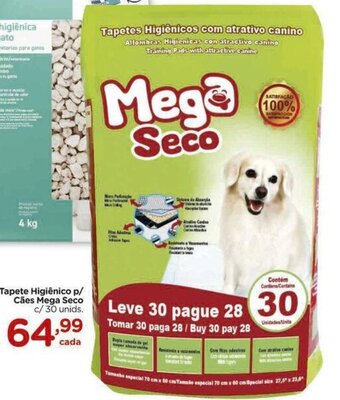 Carrefour Tapete Higiênico p/ Cães Mega Seco c/ 30 unids. oferta