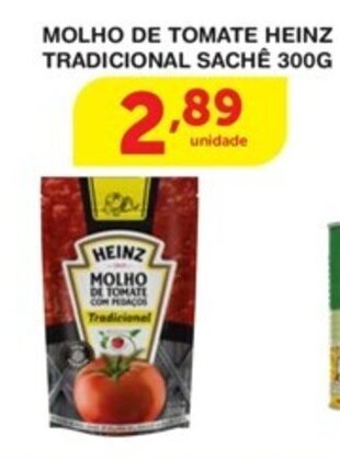 Roldão MOLHO DE TOMATE HEINZ TRADICIONAL SACHE 300G oferta