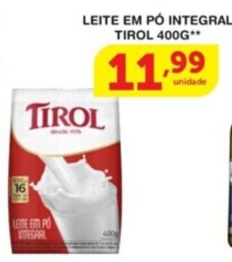 Roldão LEITE EM PÓ INTEGRAL TIROL 400G** oferta