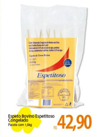 Atacadão Espeto Bovino Espetitoso Congelado Pacote com 1,6kg oferta