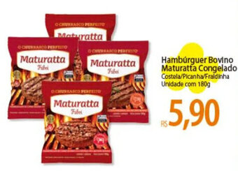 Atacadão Hambúrguer Bovino Maturatta Congelado Costela/Picanha/Fraldinha Unidade com 180g oferta