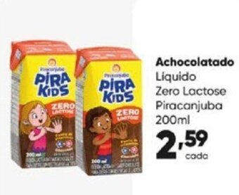 Zaffari Achocolatado Liquido Zero Lactose Piracanjuba 200ml oferta