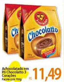 Atacadão Achocolatado em Pó Chocolatto 3 Corações Pacote com 700g oferta