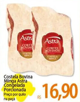 Atacadão Costela Bovina Minga Astra Congelada Porcionada Preço por quilo na peça oferta