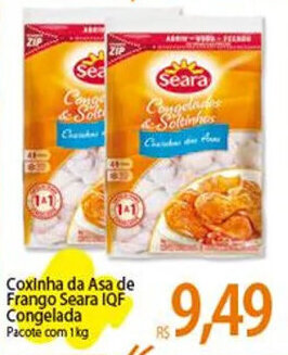 Atacadão Coxinha da Asa de Frango Seara IQF Congelada Pacote com 1kg oferta