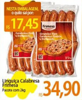 Atacadão Linguiça Calabresa Frimesa Pacote com 2kg oferta