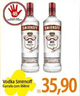 Atacadão Vodka Smirnoff Garrafa com 998ml oferta