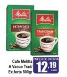 Higa's Supermercado Cafe Melitta a Vacuo Tradicional/ Extra Forte 500g oferta