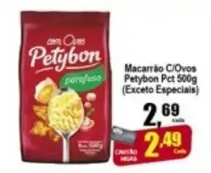 Higa's Supermercado Macarrao c/ Ovos Petybom Pct 500g oferta