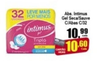 Higa's Supermercado Abs. Intimus Gel Seca/ Suave c/ Abas c/32 oferta