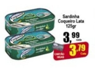 Higa's Supermercado Sardinha Coqueiro Lata 125g oferta