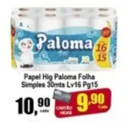Higa's Supermercado Papel Hig Paloma Folha Simples 30mts Lv16 Pg15 oferta