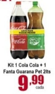 Higa's Supermercado Kit 1 Coca Cola + 1 Fanta Guarana Pet 2L oferta