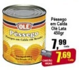 Higa's Supermercado Pessego em Calda Ole Lata 450g oferta
