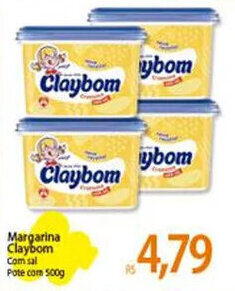 Atacadão Margarina Claybom Com sal Pote com 500g oferta