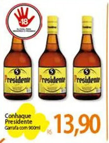 Atacadão Conhaque Presidente Garrafa com 900ml oferta