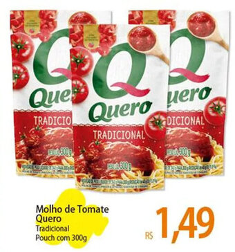 Atacadão Molho de Tomate Quero Tradicional Pouch com 300g oferta