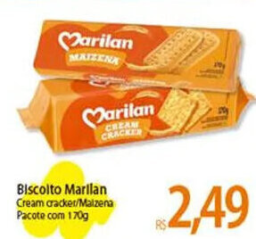 Atacadão Biscolto Marilan Cream cracker/Maizena Pacote com 170g oferta