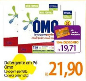 Detergente em Pó Omo Lavagem perfeita Calxeta com 1,6kg