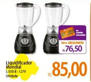 Atacadão Liquidificador Mondial L-550-8-127V Unidade oferta