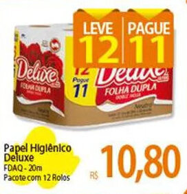 Atacadão Papel Higiênico Deluxe FDAQ-20m Pacote com 12 Rolos oferta