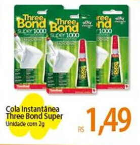 Atacadão Cola Instantánea Three Bond Super Unidade com 2g oferta