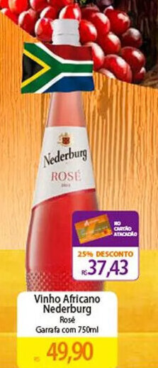 Atacadão Vinho Africano Nederburg Rosé Garrafa com 750ml oferta