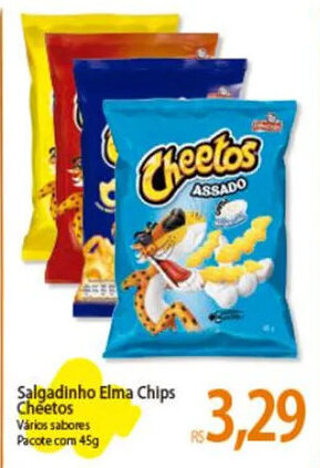 Atacadão Salgadinho Elma Chips Cheetos Vários sabores Pacote com 45g oferta
