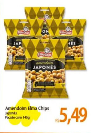 Amendoim Elma Chips Japonês Pacote com 145g