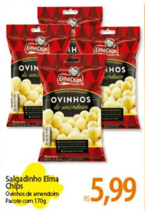 Atacadão Salgadinho Elma Chips Ovinhos de amendoim Pacote com 170g oferta
