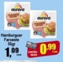 Higa's Supermercado Hamburguer Faroeste Aurora 56g oferta