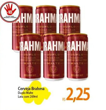 Atacadão Cerveja Brahma Duplo Malte Lata com 269ml oferta