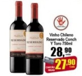 Higa's Supermercado Vinho Chileno Reservado Cocha Y Toro 750ml oferta