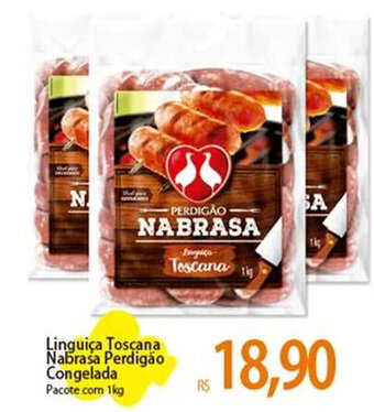 Atacadão Linguiça Toscana Nabrasa Perdigão Congelada Pacote com 1kg oferta