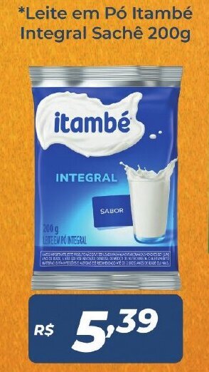 Atakarejo Leite em po Itambe Integral sache 200g oferta