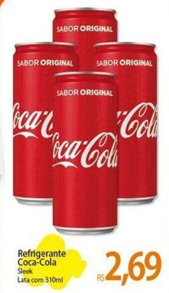 Atacadão Refrigerante Coca-Cola Sleek Lata com 310ml oferta