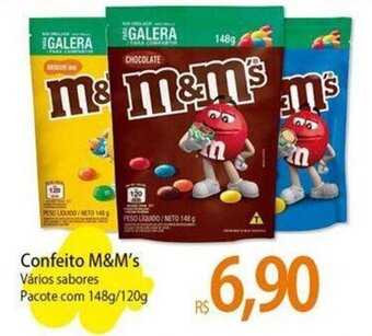 Atacadão Confeito M&M's Vários sabores Pacote com 148g/120g oferta