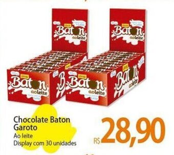 Atacadão Chocolate Baton Garoto Ao leite Display com 30 unidades oferta