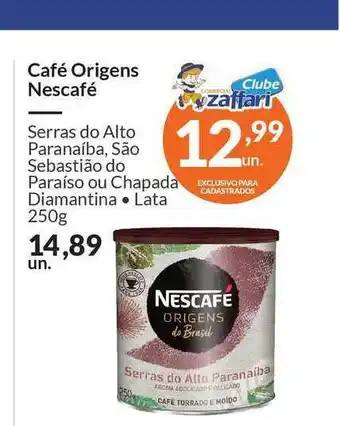 Zaffari Café Origens Nescafé 250g oferta