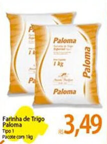 Farinha de Trigo Paloma Tipo 1 Pacote com 1kg