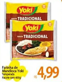 Atacadão Farinha de Mandioca Yoki Temperada Pacote com 400g oferta