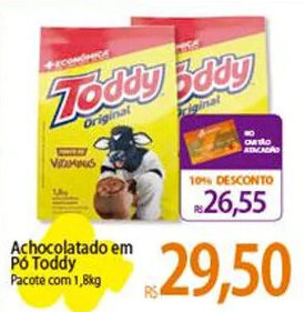 Atacadão Achocolatado em Pó Toddy Pacote com 1,8kg oferta