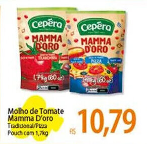 Atacadão Molho de Tomate Mamma D'oro Tradicional/Pizza Pouch com 1,7kg oferta